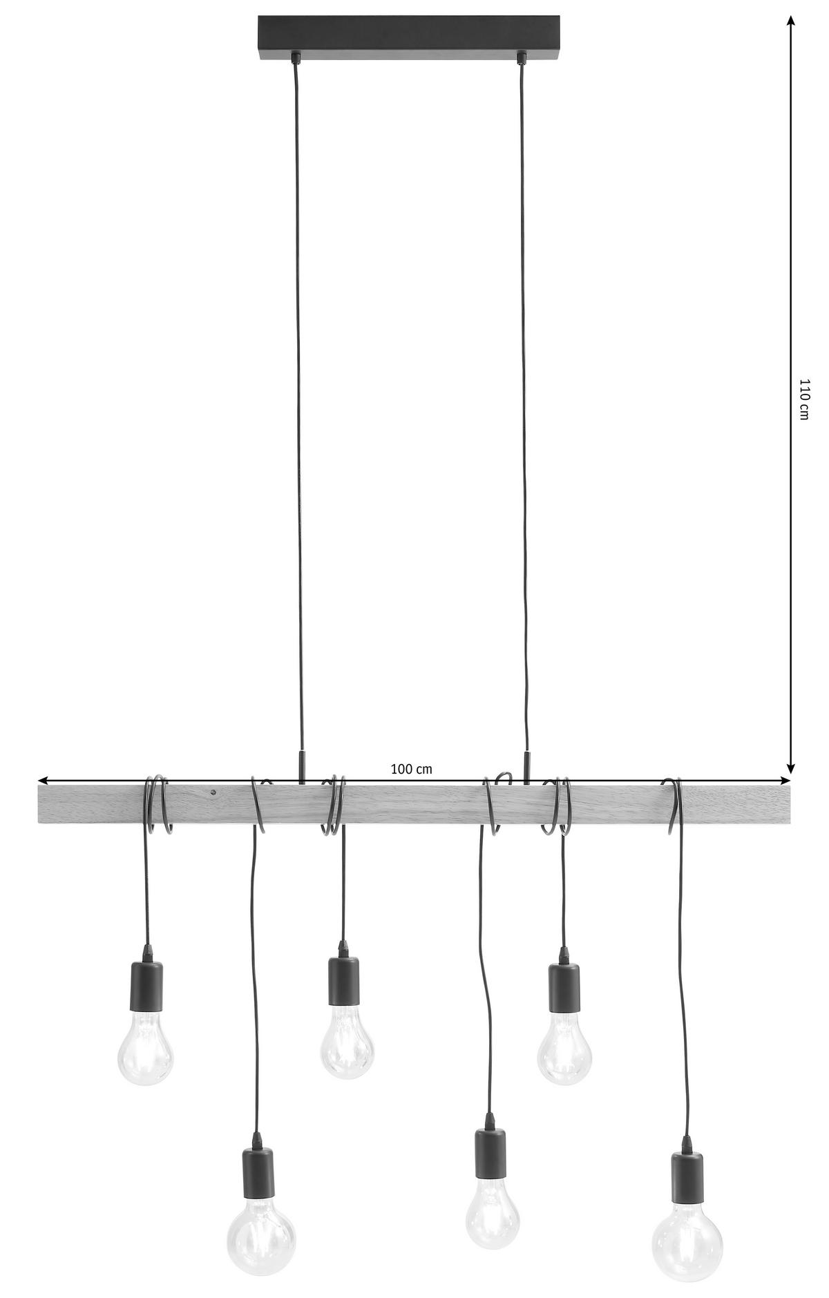LAMPA WISZĄCA 78845 TOWNSHEND *SBM* - czarny/brązowy, Lifestyle, metal/drewno (100cm) - Marama