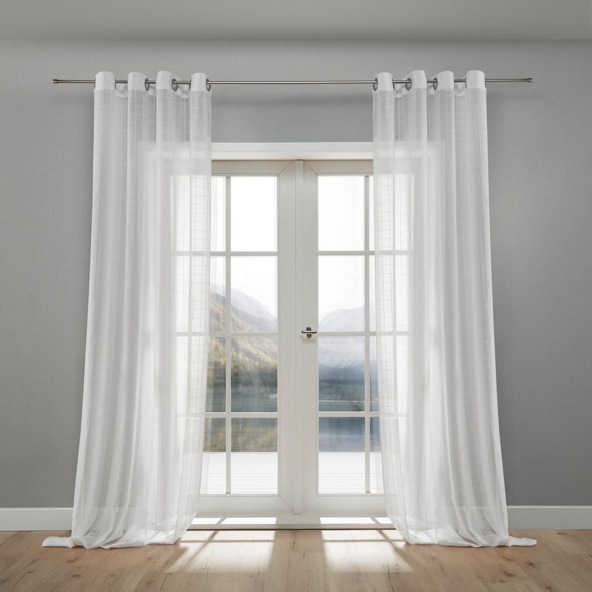 ZASŁONA NA PRZELOTKACH EILEEN - biały, Modern, tkanina (140/245cm) - Bessagi Home