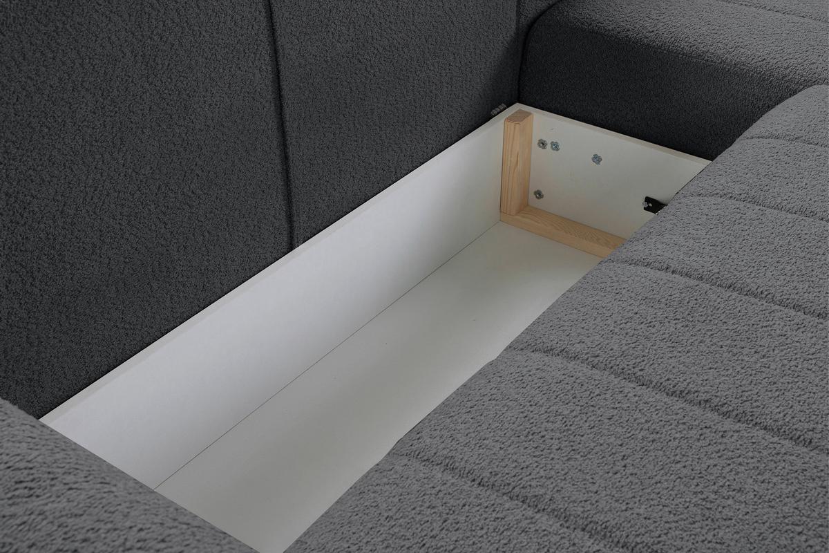 Kotna Sedežna Garnitura Luna New, Siva - siva/črna, Design, umetna masa/tekstil (260/161cm) - Livetastic