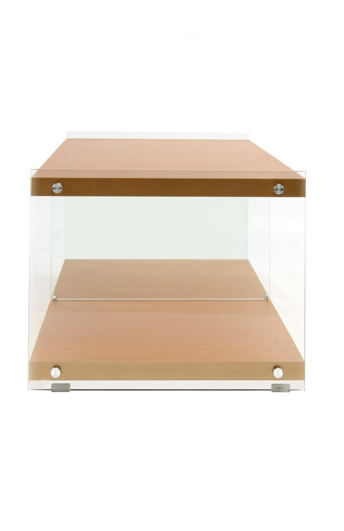 Beistelltisch Tv-Tisch Elementary 200 Gold - Goldfarben, Design, Glas/Holz (120/45/60cm) - Kayoom