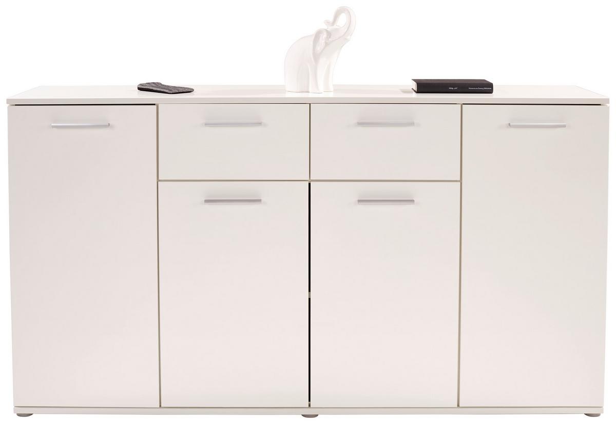 Komoda Christian New 3 - bijela/boje aluminija, Moderno, drvni materijal/plastika (160/85/35cm) - Modern Living