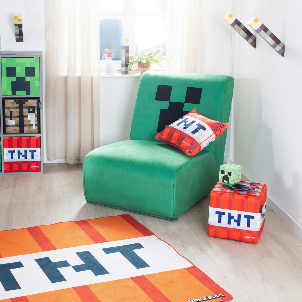 Loungesessel Minecraft Creeper ca. 66x80x94 cm Grün - Grün, MODERN, Textil (66/80/94cm) - Minecraft