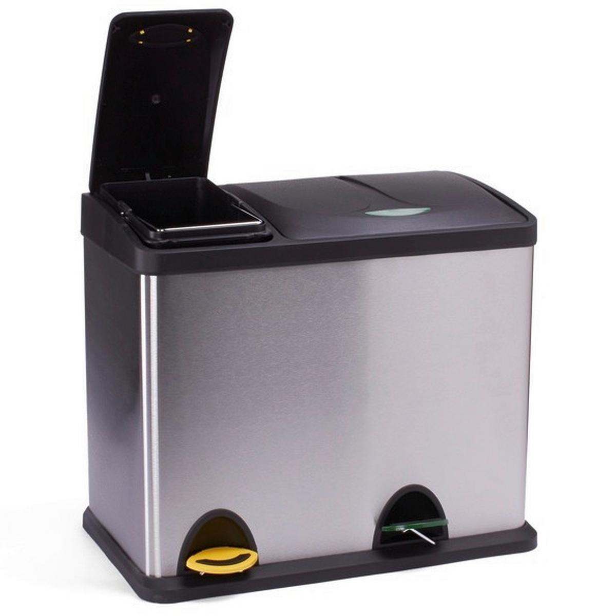 TRETEIMER 100450 - Silberfarben/Schwarz, Basics, Kunststoff/Metall (47/30/40,5cm)