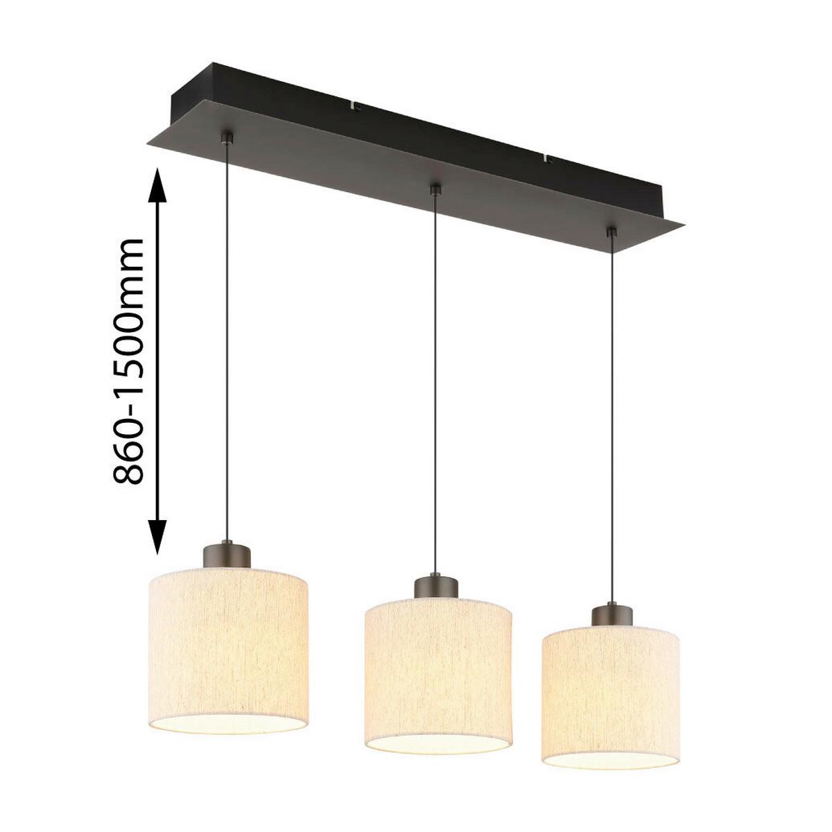 LAMPA WISZĄCA LED 31540308 THEA - czarny chrom/kremowy, Basics, tworzywo sztuczne/metal (74/18/180cm) - Globo