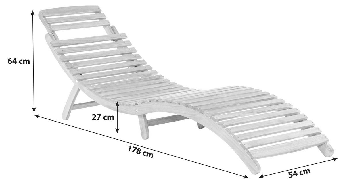 Gartenliege Ipanema inkl. Auflage aus Eukalyptus - Rot/Creme, ROMANTIK / LANDHAUS, Holz/Textil (178/54/70cm) - Gardenson