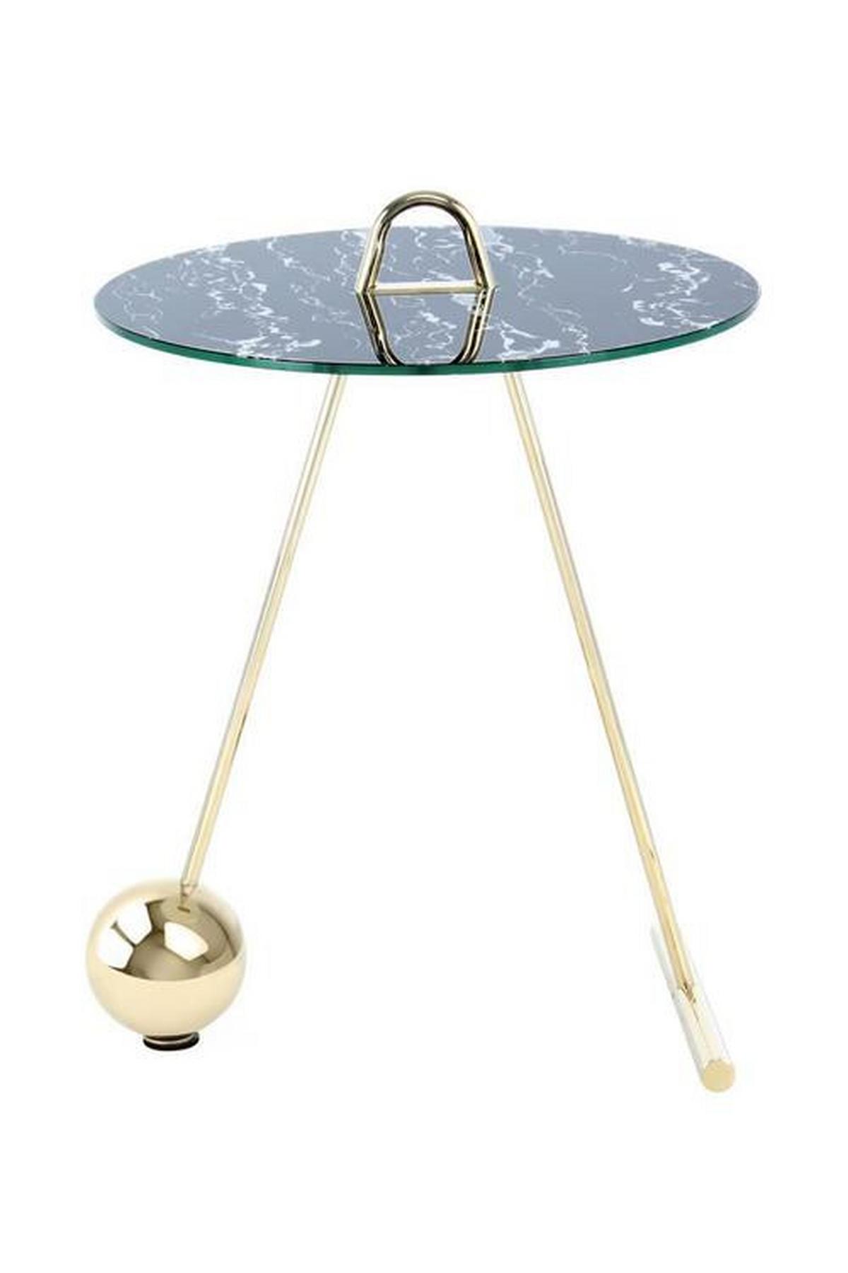 BEISTELLTISCH JCWZR - Goldfarben/Schwarz, Basics, Glas/Metall (46/60cm) - Kayoom