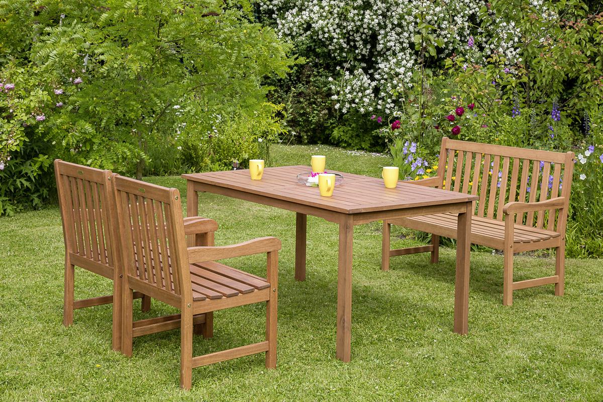 Gartenbank Santos aus Eukalyptus Natur - Naturfarben, Basics, Holz (107/89/58cm) - Gardenson