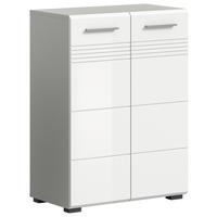 Spodnja Omarica Copa, Bela/siva - barve kroma/siva, Moderno, umetna masa/leseni material (60/80/30cm) - MID.YOU