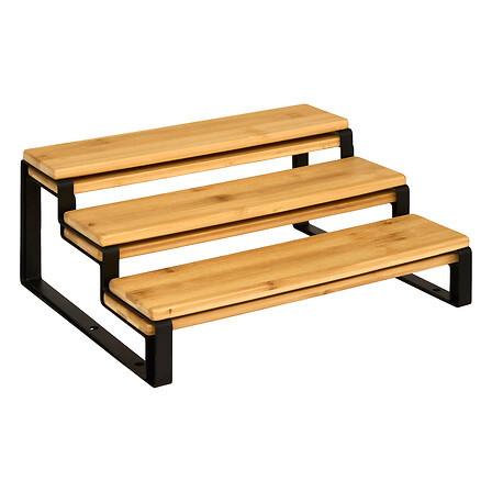 Etajeră pentru condimente extensibilă Ordera 2/1 - culoare natur/negru, Basics, metal/lemn (32/13,5/26cm)