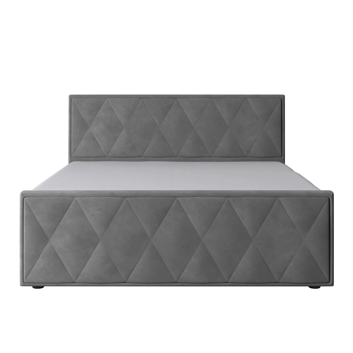 Boxspringbett Porto ca. 180x200 cm Hellgrau - Hellgrau/Schwarz, MODERN, Karton/Holzwerkstoff (180/200cm) - MID.YOU