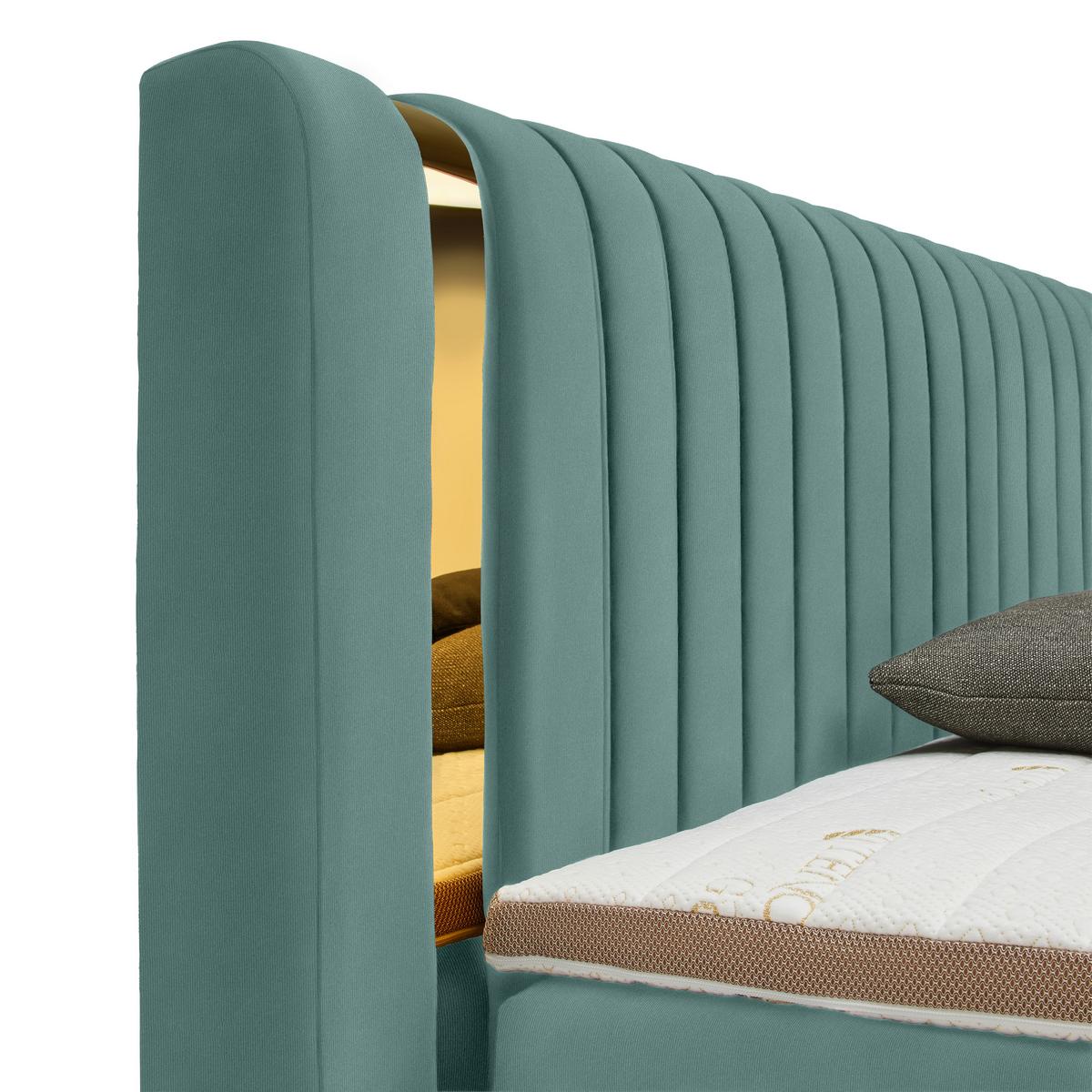 PAT BOXSPRING MINOLA GOLD EXKLUZIV - turcoaz, Konventionell, textil (160/200cm) - Premium Living