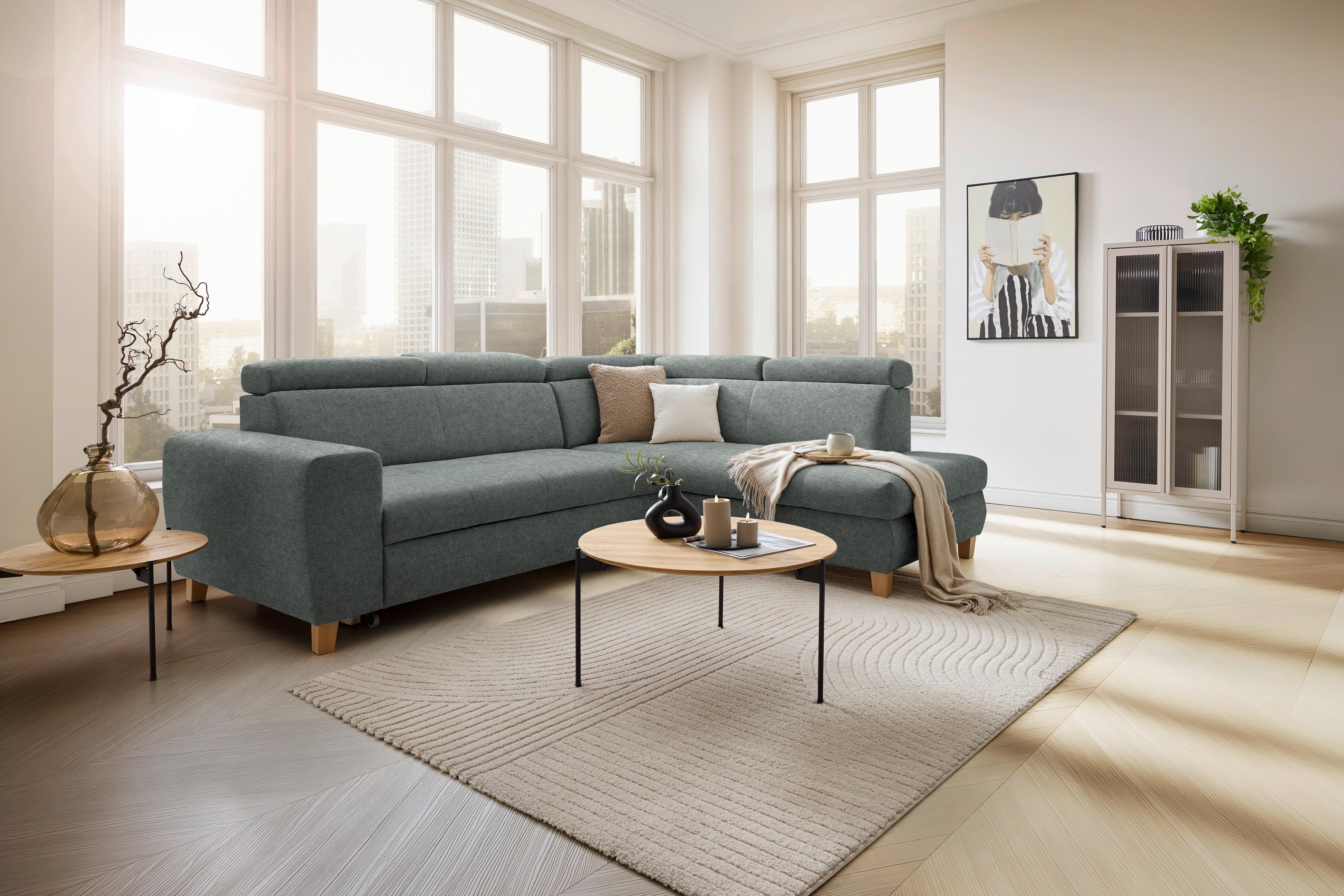 Coltar LUGO - gri-albăstrui, Modern, plastic/lemn (266/98/205cm) - Mömax