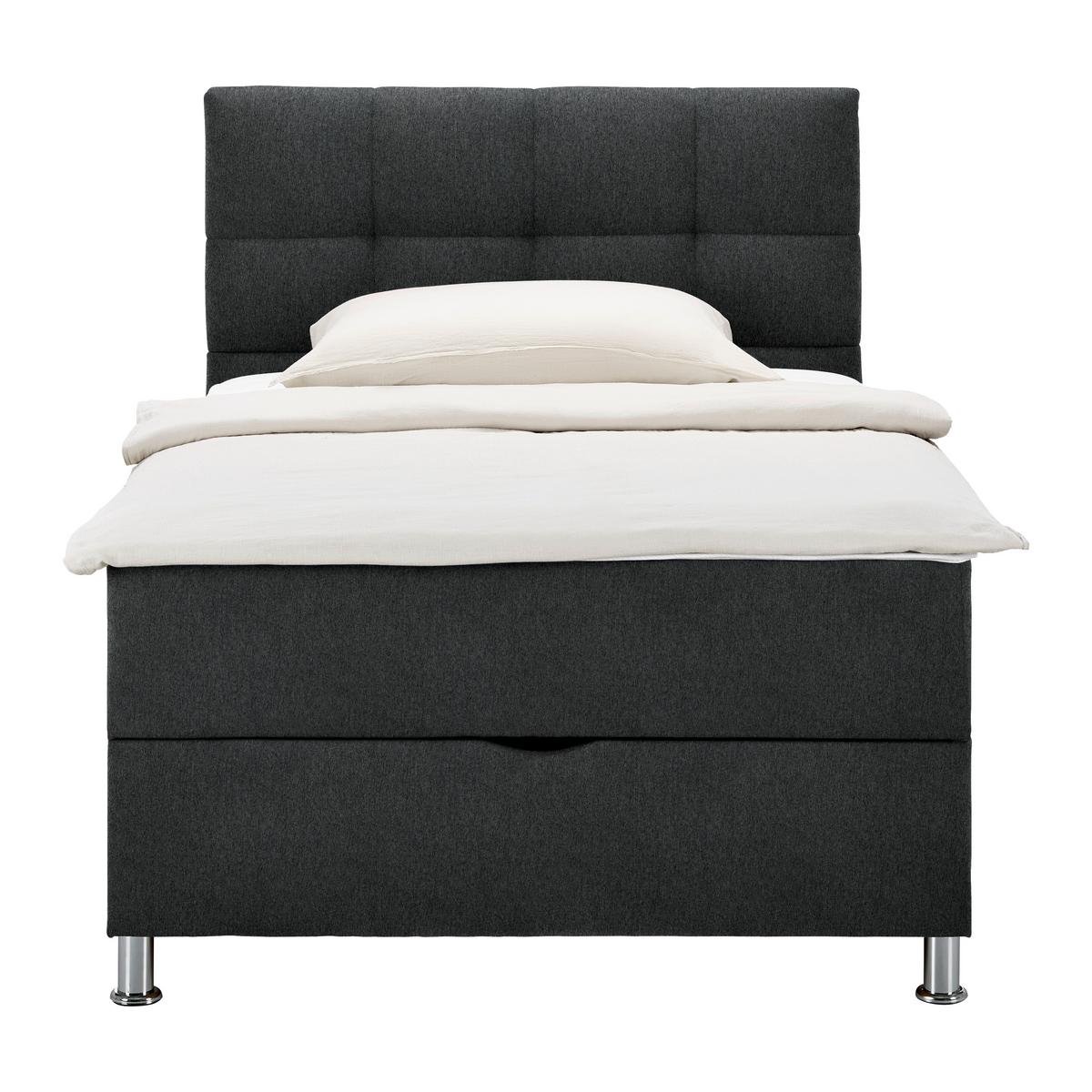 Boxbett Oviedo 140 in Anthrazit ca. 140x200cm - Anthrazit, KONVENTIONELL, Textil/Metall (140/200cm) - Mömax