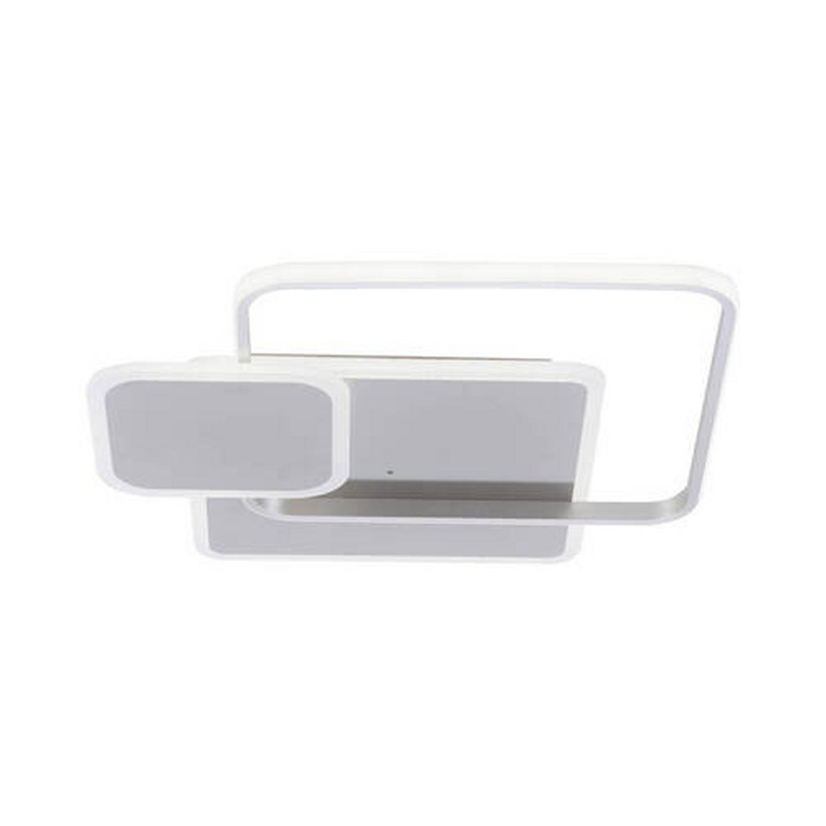 LED-Deckenleuchte Emilio in Silberfaben max. 50 Watt - Silberfarben, Design, Kunststoff/Metall (55/55/8cm) - Paul Neuhaus