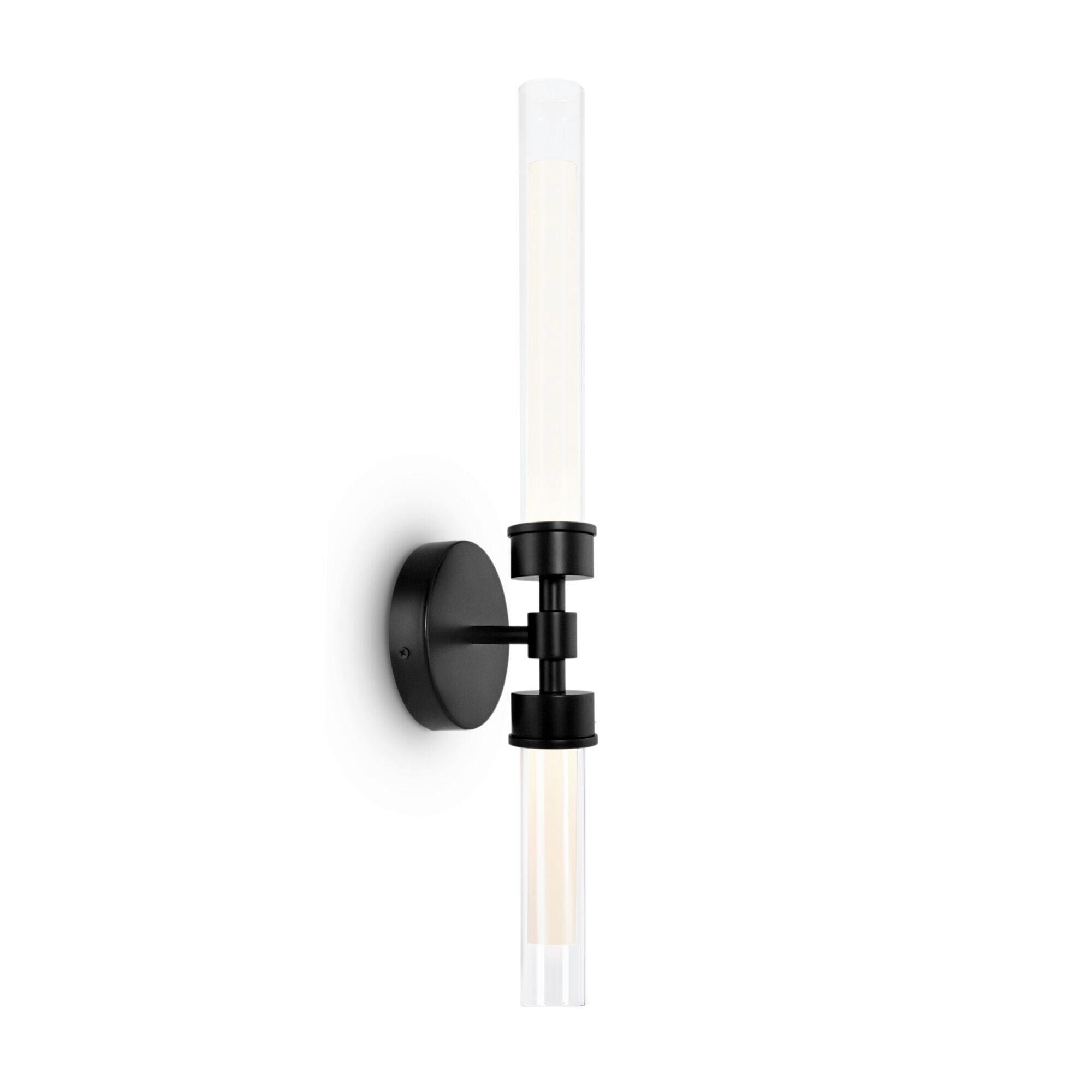 Wandleuchte Stelo Schwarz max. 7 Watt - Transparent/Schwarz, Trend, Glas/Metall (56,6/12/10,8cm) - MAYTONI
