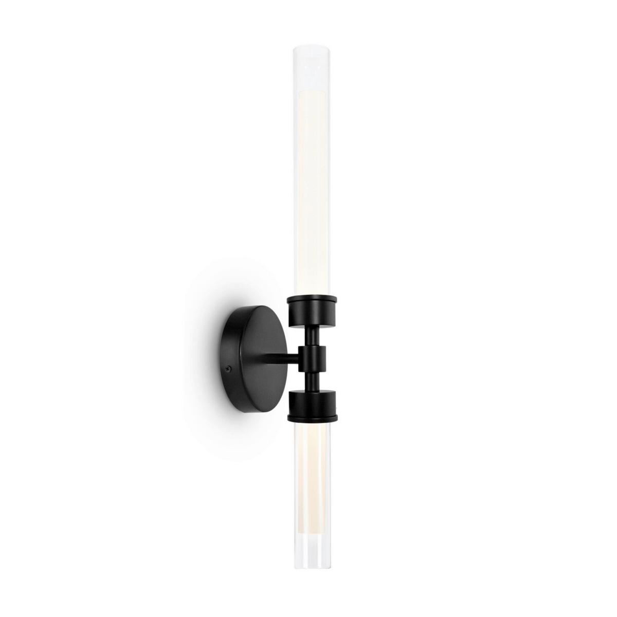 Wandleuchte Stelo Schwarz max. 7 Watt - Transparent/Schwarz, Trend, Glas/Metall (56,6/12/10,8cm) - MAYTONI