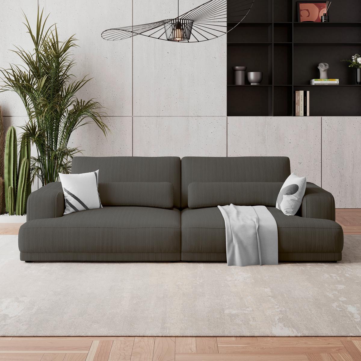 Velika Sofa Savona - antracit, Trend, tekstil (260/77/111cm) - Luca Bessoni