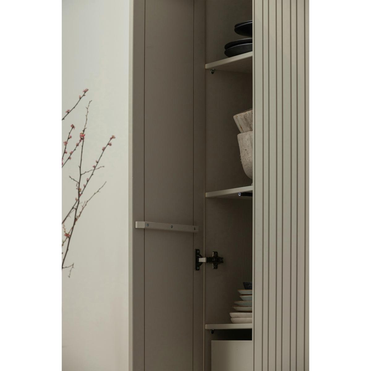 Garderobenschrank Gravure Grau B: 60 cm - Schwarz/Grau, Design, Holz/Metall (60/210/42cm) - Livetastic