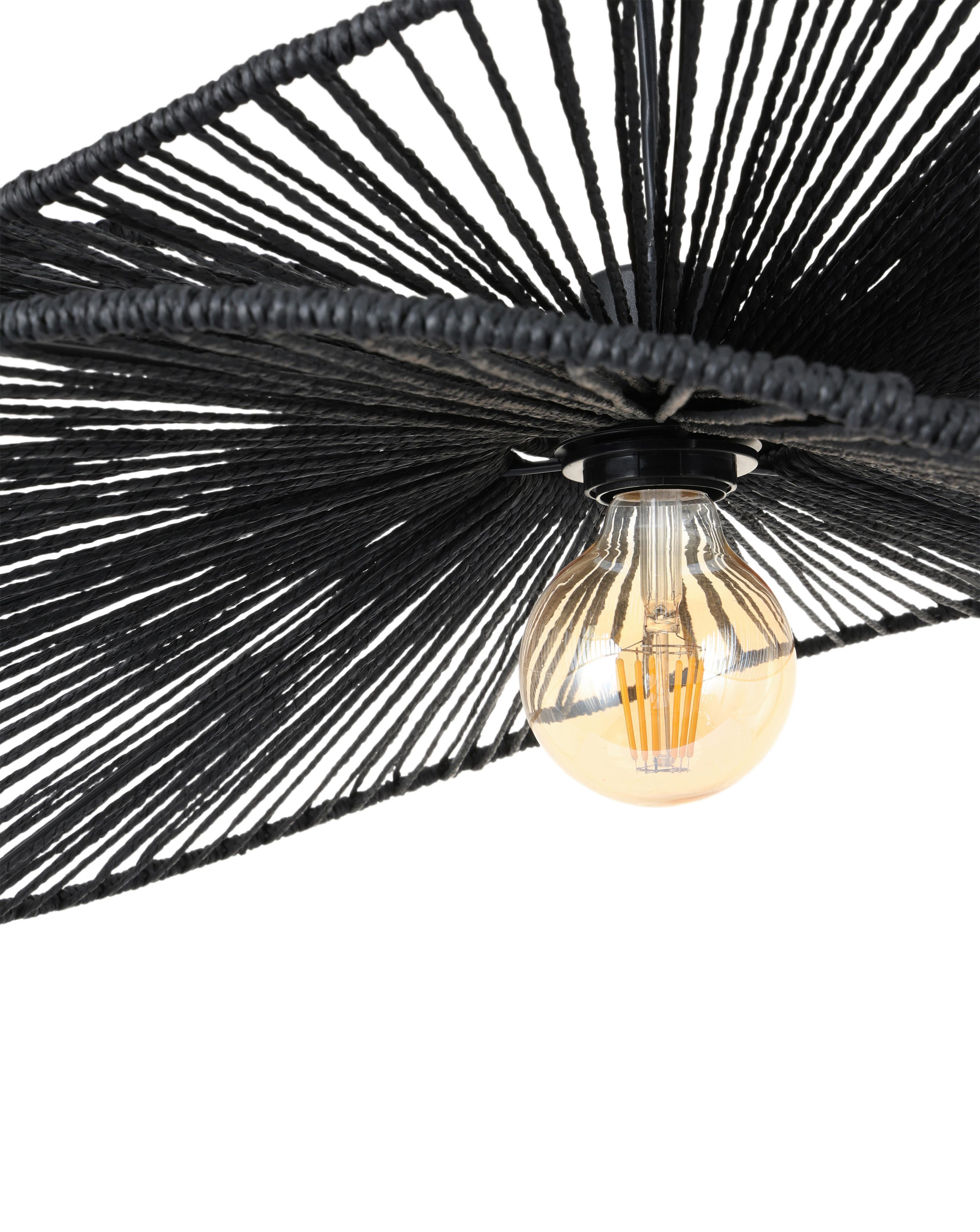 Hängeleuchte Bli Schwarz max. 25 Watt - Schwarz, MODERN, Papier/Metall (60/120cm)