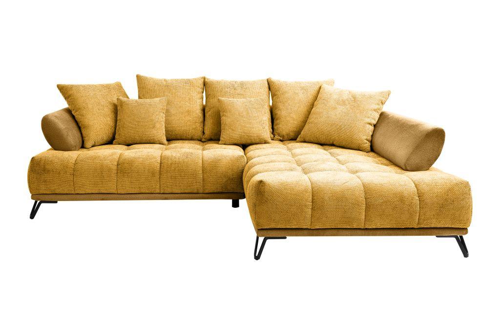 Kutna Garnitura Largo N - curry žuta/crna, Moderno, tekstil/metal (262/184cm) - Modern Living