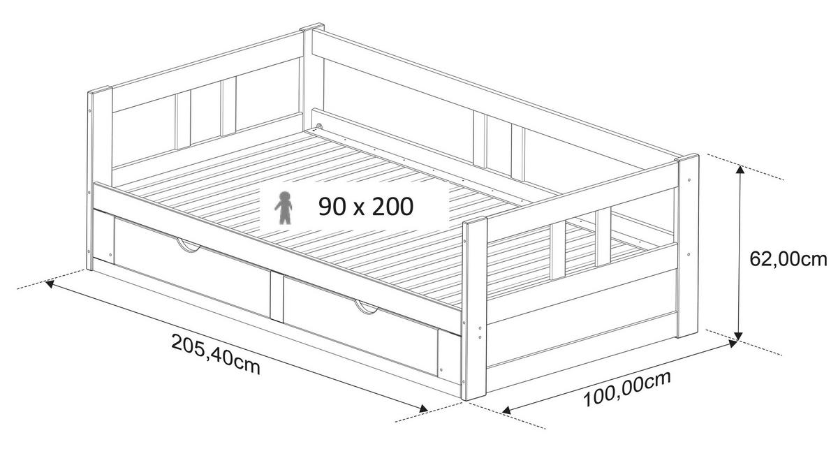 Raztegljiva Postelja Livio, Antracit, 90-180x200cm - naravne barve/antracit, Romantika, kovina/umetna masa (90-180/200cm) - MID.YOU