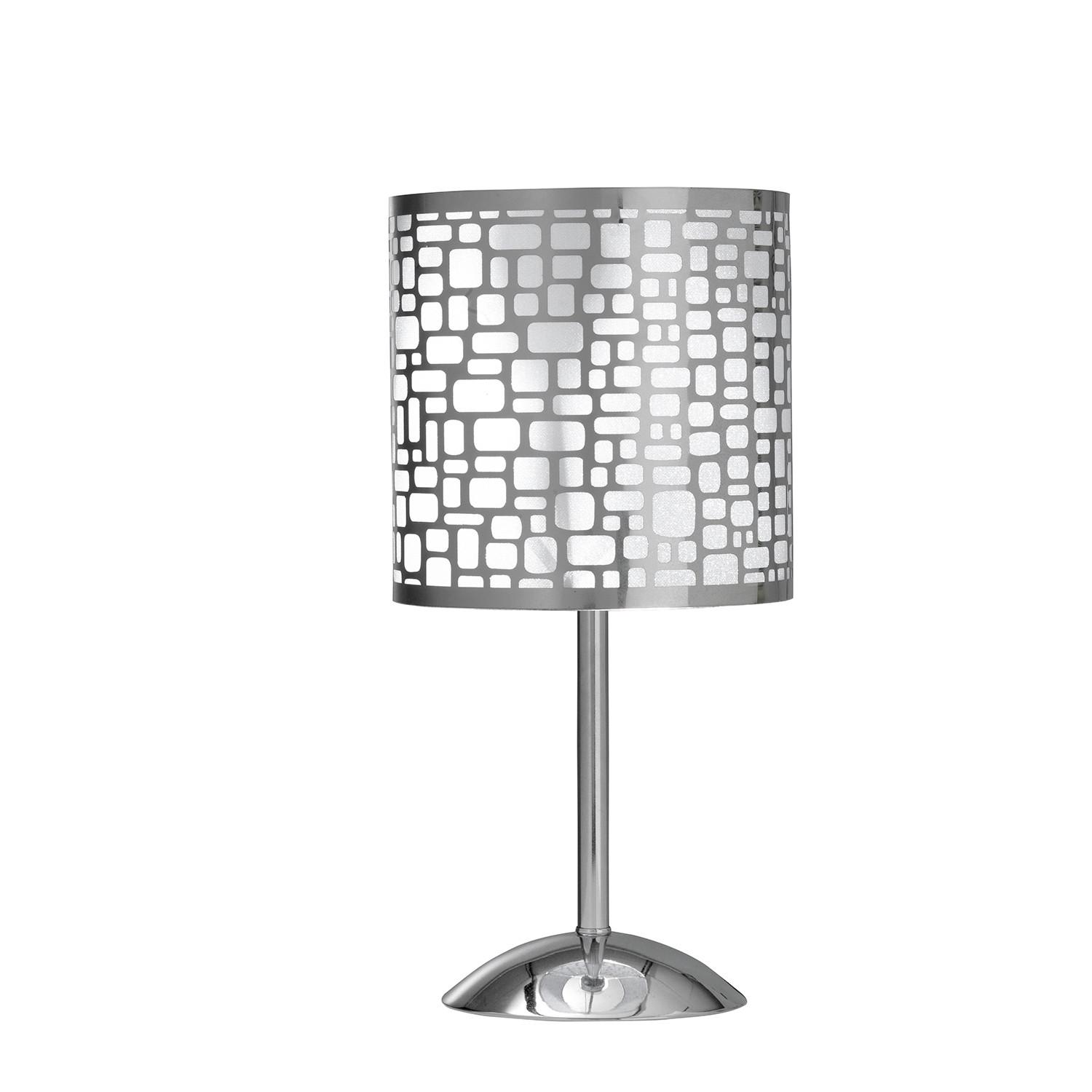 Asztali Lámpa 4755/lp - krómszínű/sötétszürke, Basics, műanyag/fém (20/20/40cm)