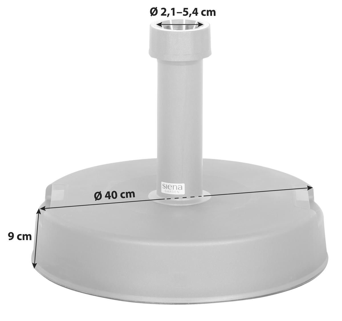 Sonnenschirmständer Beton/ Kunststoff für DM 2,1 - 5,4 cm - Weiß, KONVENTIONELL, Kunststoff/Stein (40/9/40cm) - Siena Garden
