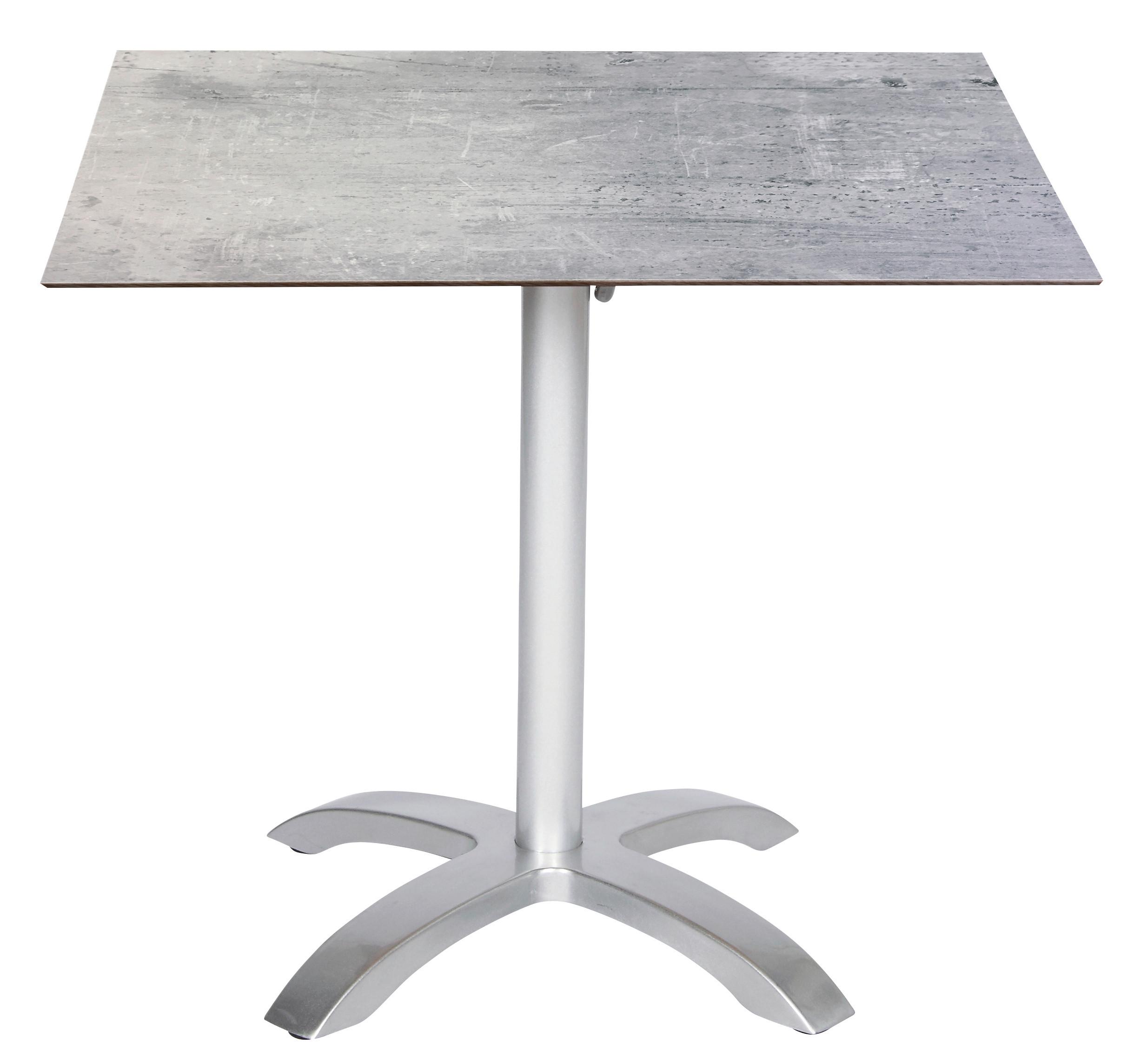Zložljiva Vrtna Miza Acaplan, Siva - platinaste barve/siva, Basics, kovina/leseni material (80/80/72cm) - Gardenson