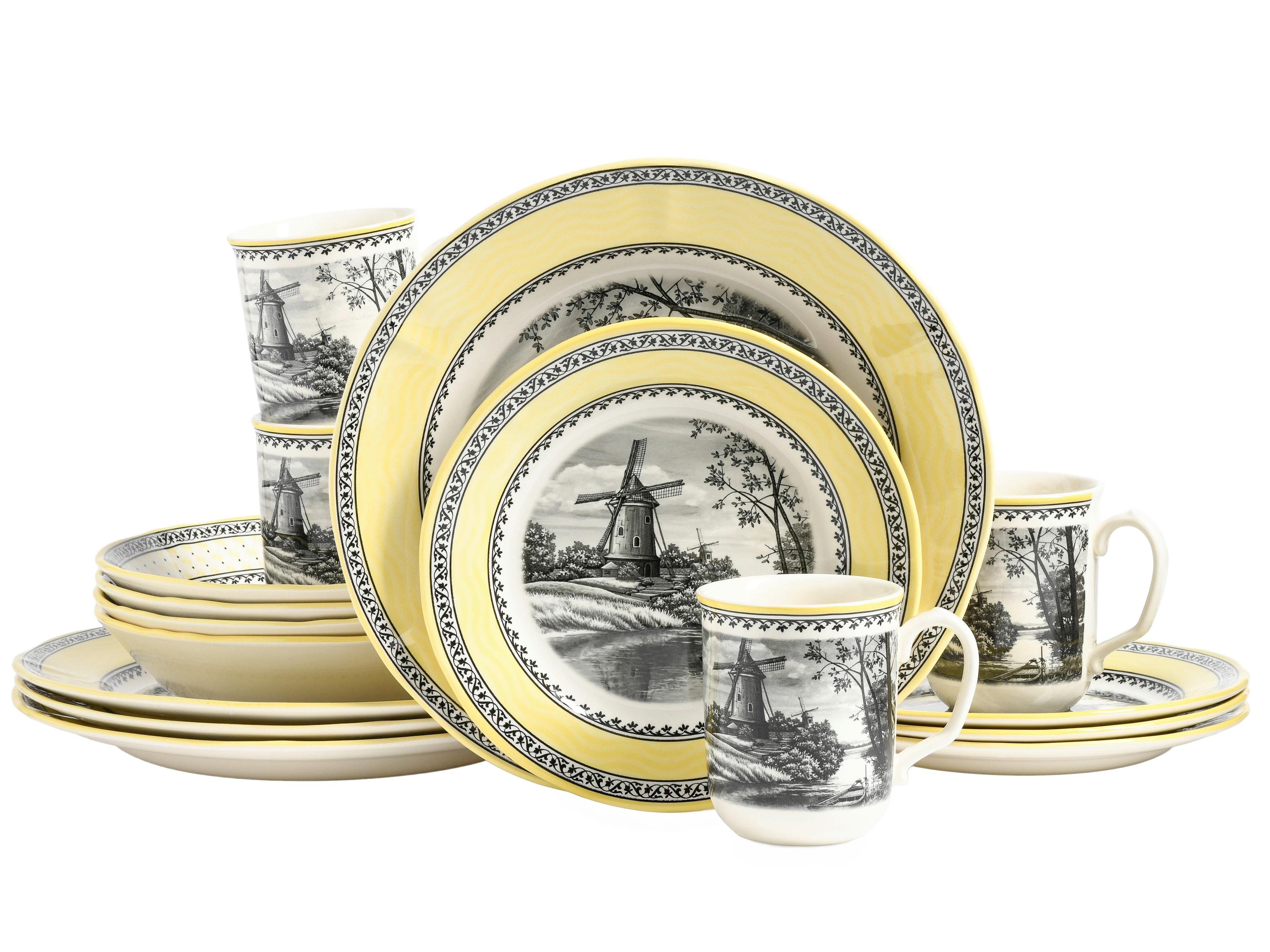 Kombinirani Servis Windmühle, 16-Delni - večbarvno, Basics, keramika - Creatable