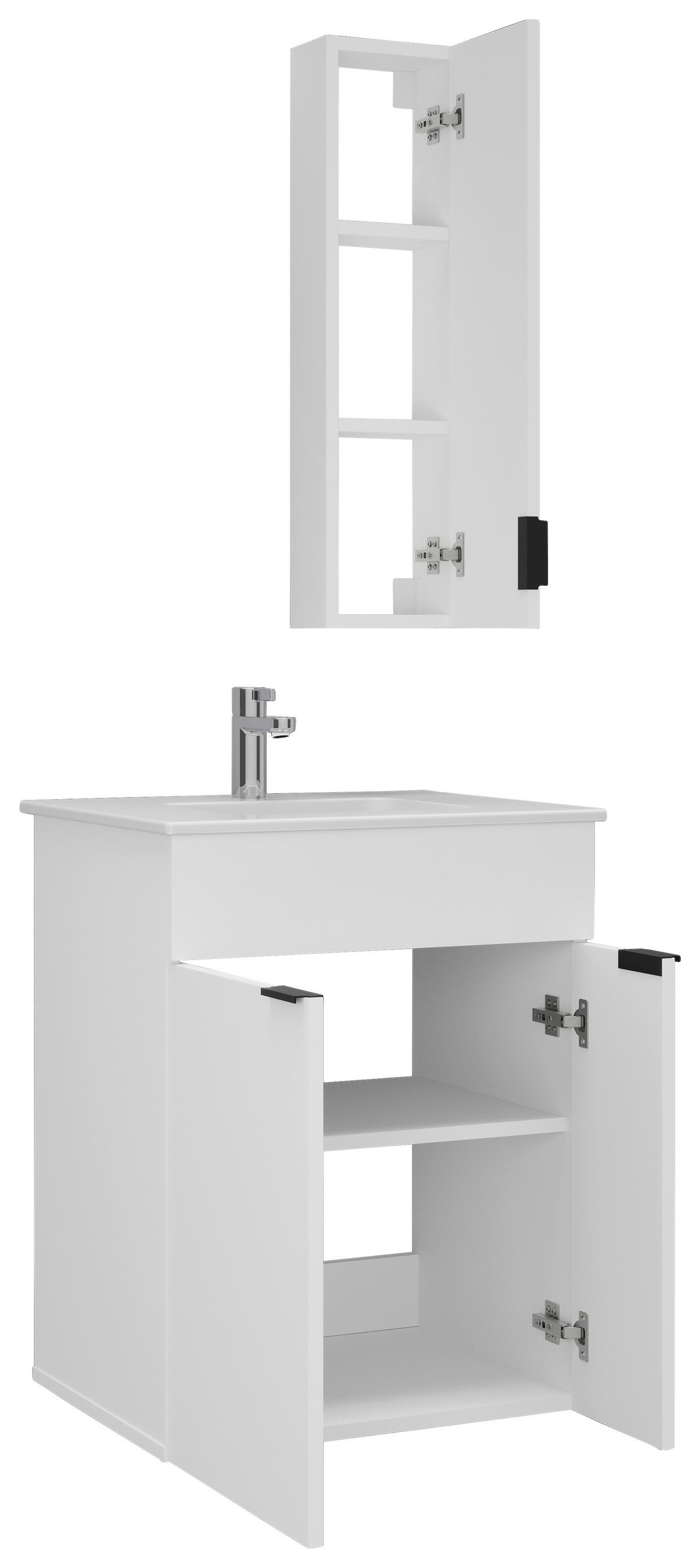 Waschtischkombi Napoli Weiß - Schwarz/Weiß, MODERN, Keramik/Holzwerkstoff (60/78/46cm) - Mömax