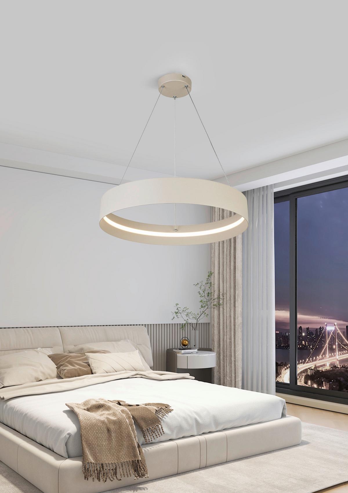 LAMPA WISZĄCA TERESA - biały/kolor piaskowy, Trend, tworzywo sztuczne/metal (58,4/120cm) - Collet's Monde