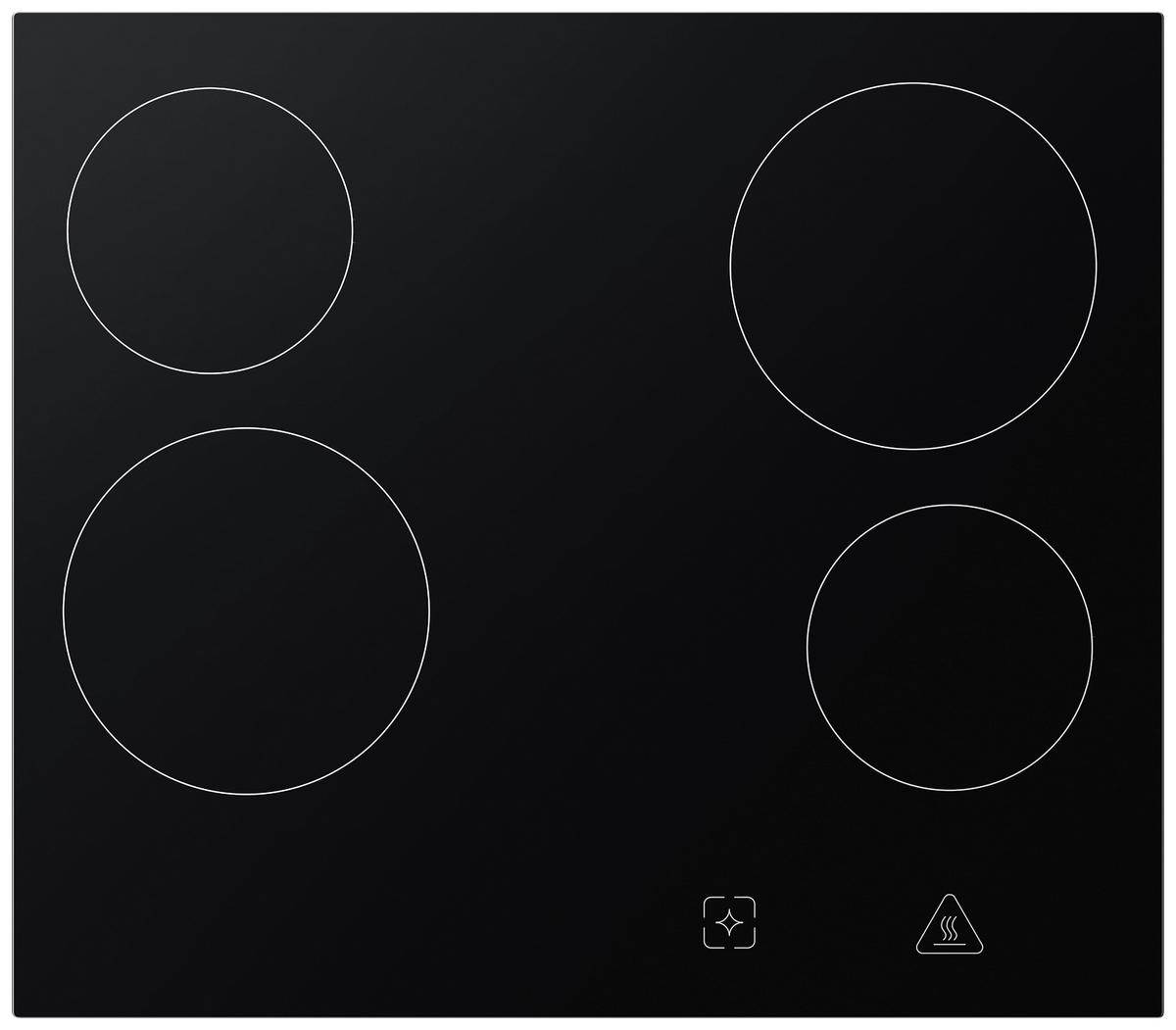 Herdset HS20001-26 Schwarz/Edelstahlfarben - Edelstahlfarben/Schwarz, Trend, Glas/Metall (59,4/59,5/52,1cm) - Respekta