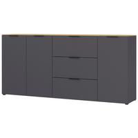 Sideboard California in Eichefarben/Graphitfarben - Eichefarben/Graphitfarben, MODERN, Holzwerkstoff/Metall (192/98/40cm) - Premium Living