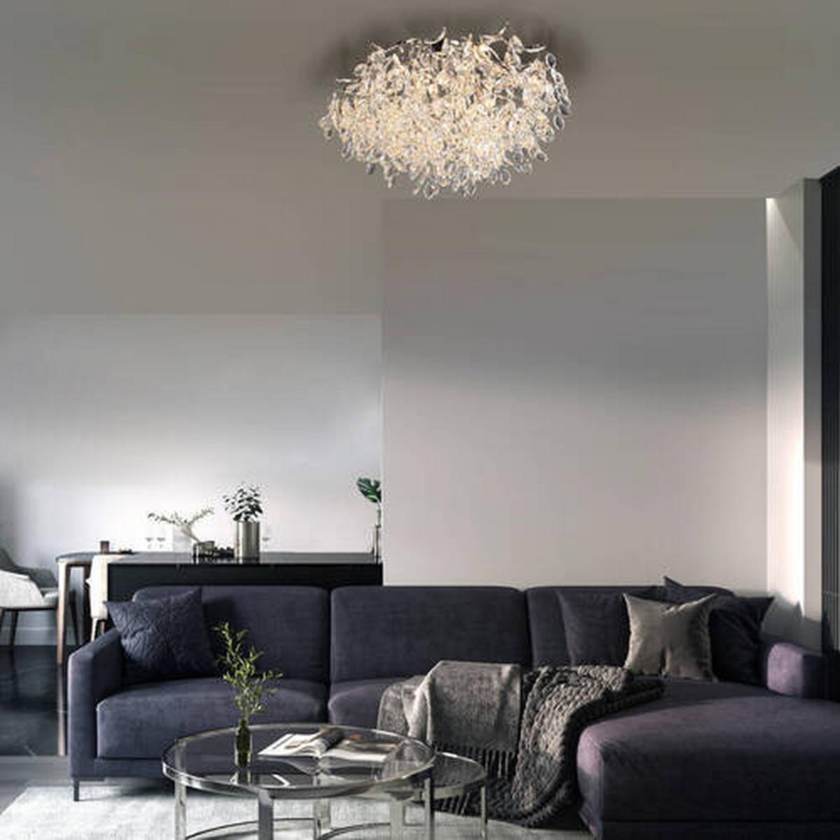 LAMPA SUFITOWA 6053-17 RICICLE - kolor chromowy, Design, tworzywo sztuczne/metal (60/60/37cm) - Paul Neuhaus