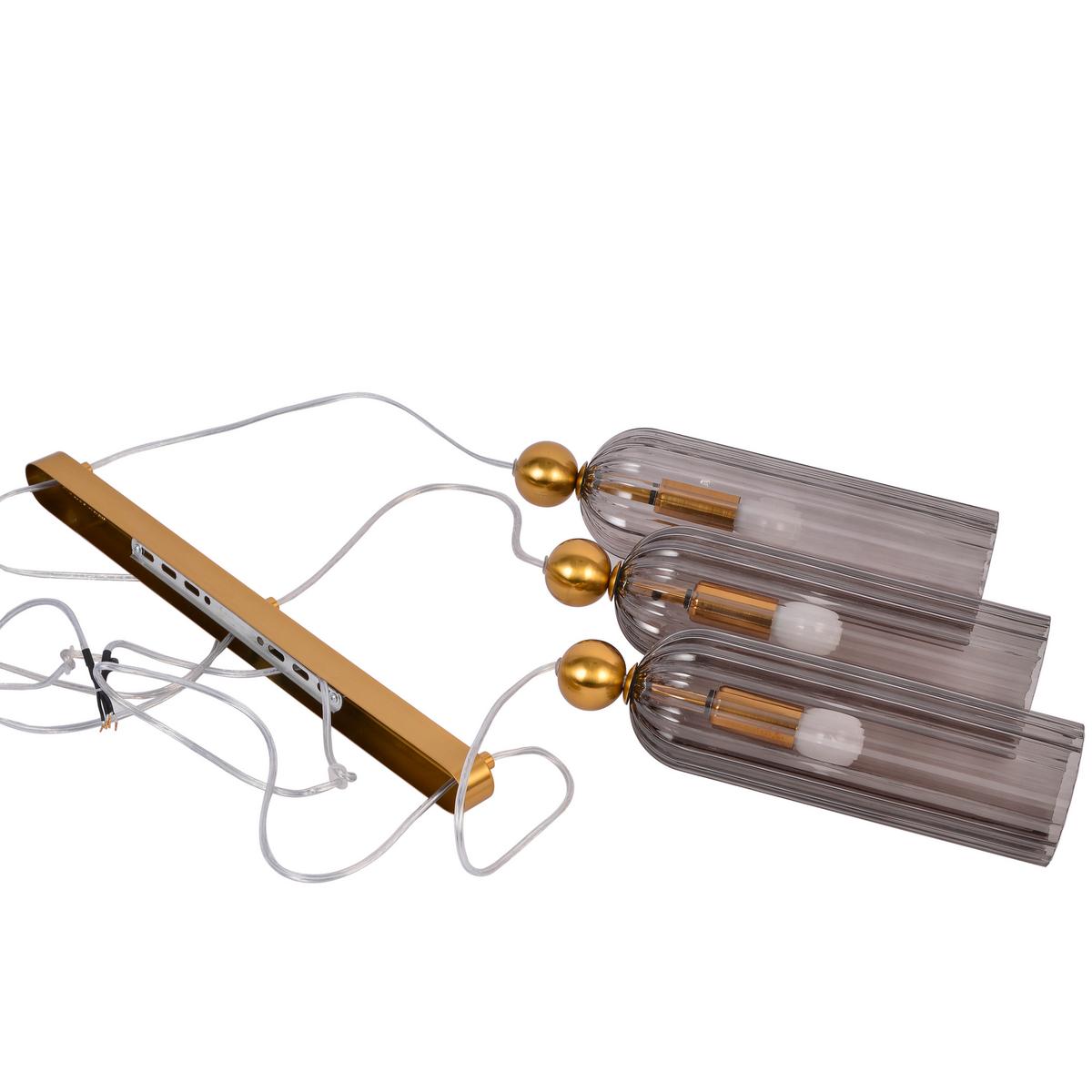 Hängeleuchte Lp-9339/3l_piega 3 - Grau, Basics, Glas (55/3/150cm)