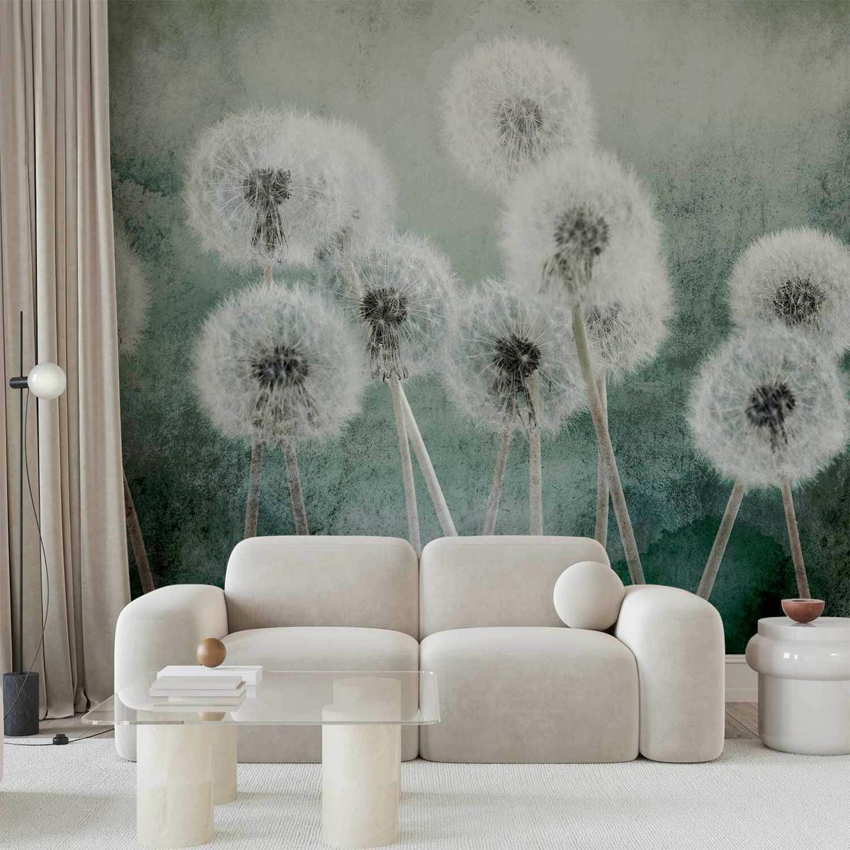 Fototapete Down Breeze Grau/Grün - Grau/Grün, LIFESTYLE, Textil (450/315cm) - artgeist