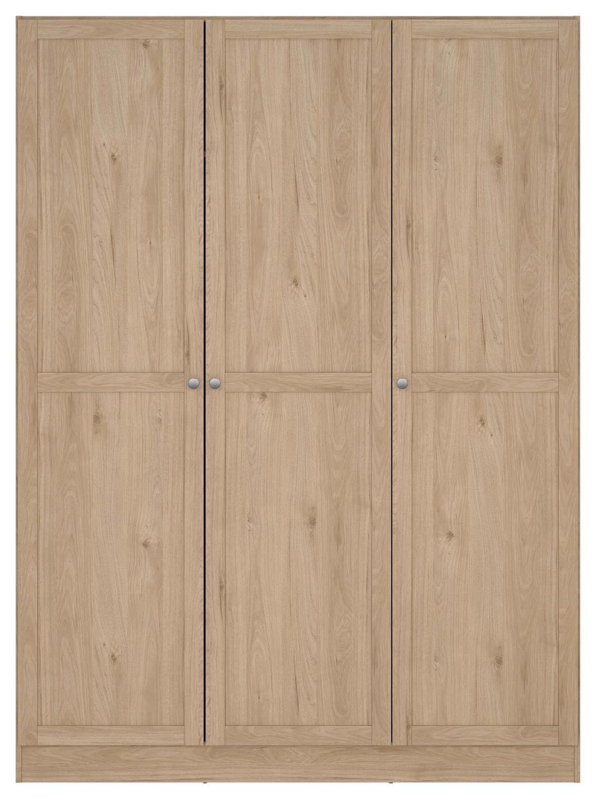 Omara S Klasičnimi Vrati Billund, Barva Hrasta - srebrne barve/barve hrasta, Moderno, kovina/leseni material (147/200/61,7cm) - MID.YOU