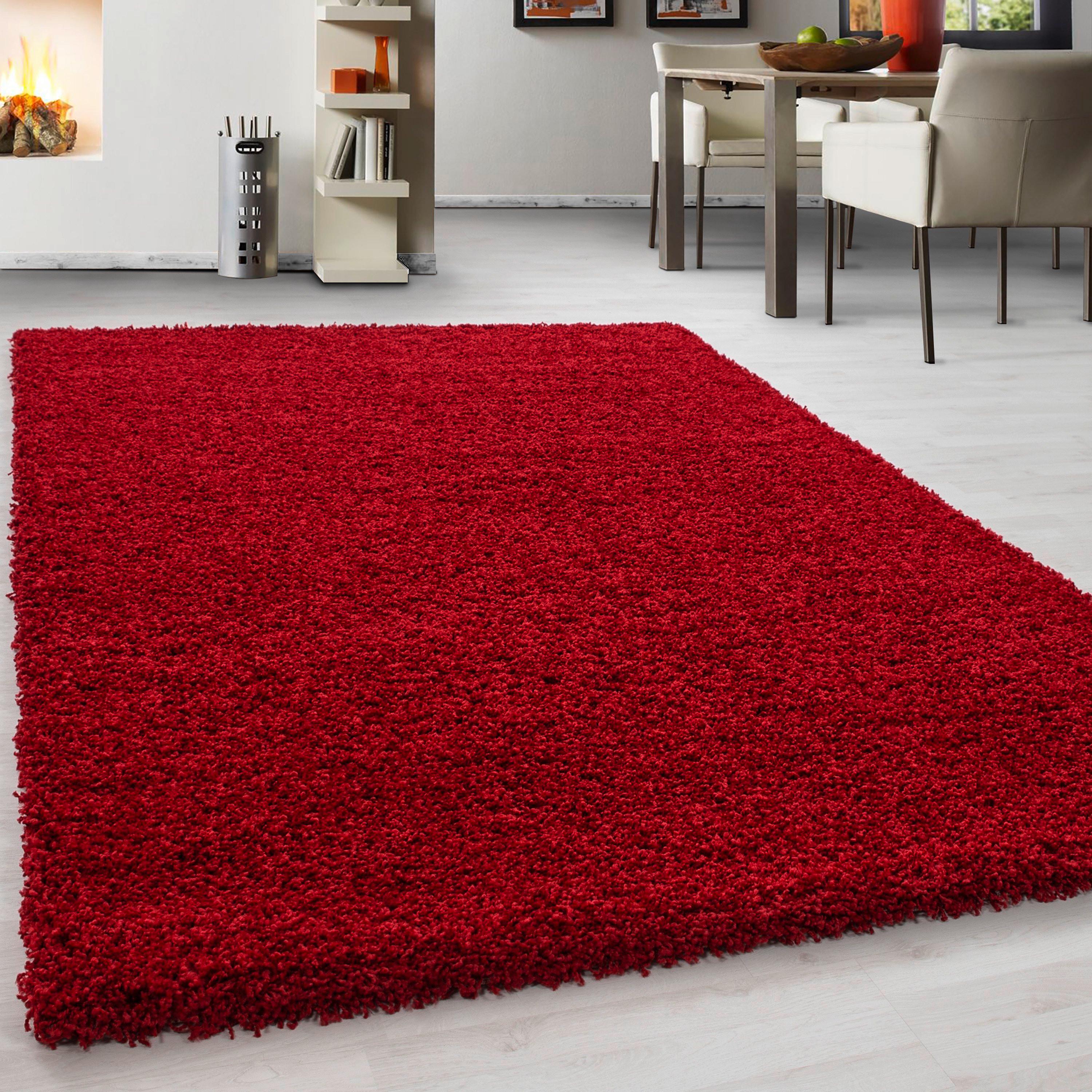 Preproga Z Visokim Florom Life, Rdeča, 60x110cm - rdeča, Konvencionalno, tekstil (60/110cm) - Novel