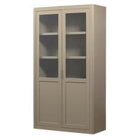 Vitrine Gunnar Schlammfarben B: 120 cm - Schlammfarben/Schwarz, Design, Holz/Metall (120/217/48cm) - Livetastic