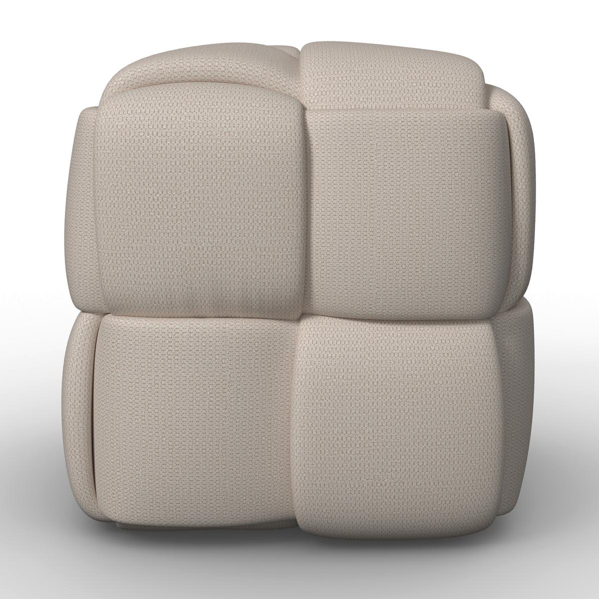 Hocker Ella Bouclé Beige - Beige/Schwarz, MODERN, Holz/Kunststoff (45/45/45cm) - Bessagi Home