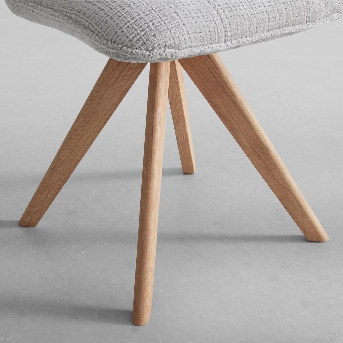 Stuhl Alba Hellgrau - Eichefarben/Hellgrau, Modern, Holz/Textil (50/91/63cm) - Mömax