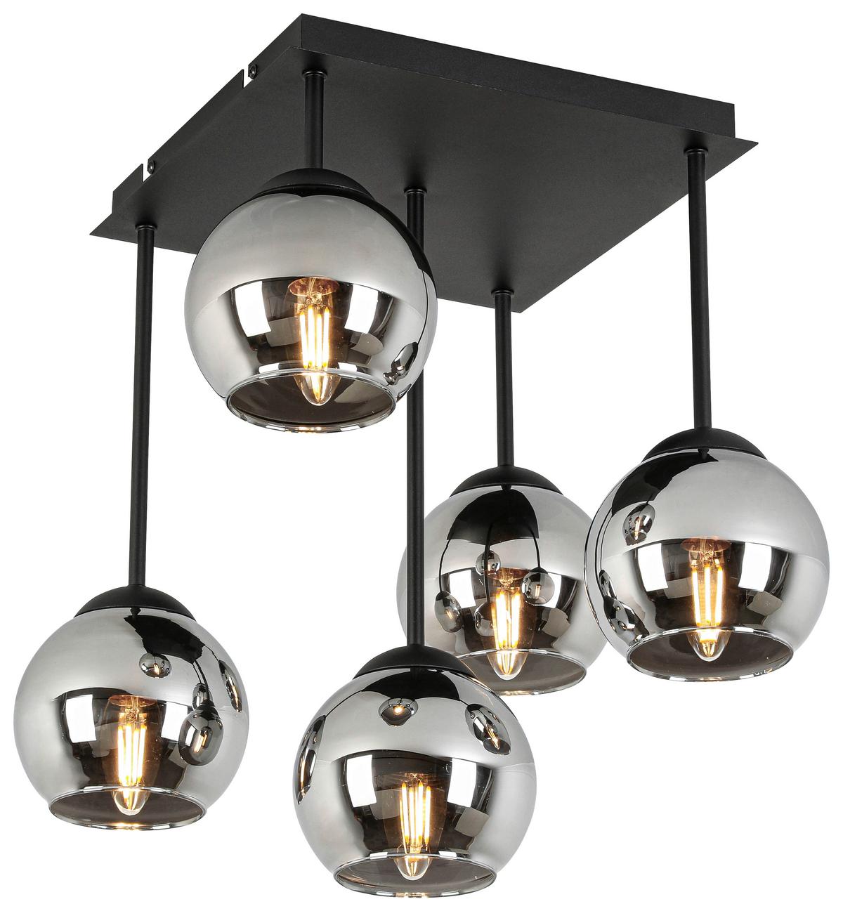 LAMPA SUFITOWA MIA - czarny/kolor chromowy, Trend, tworzywo sztuczne/metal (36/36/42,3cm) - Novel