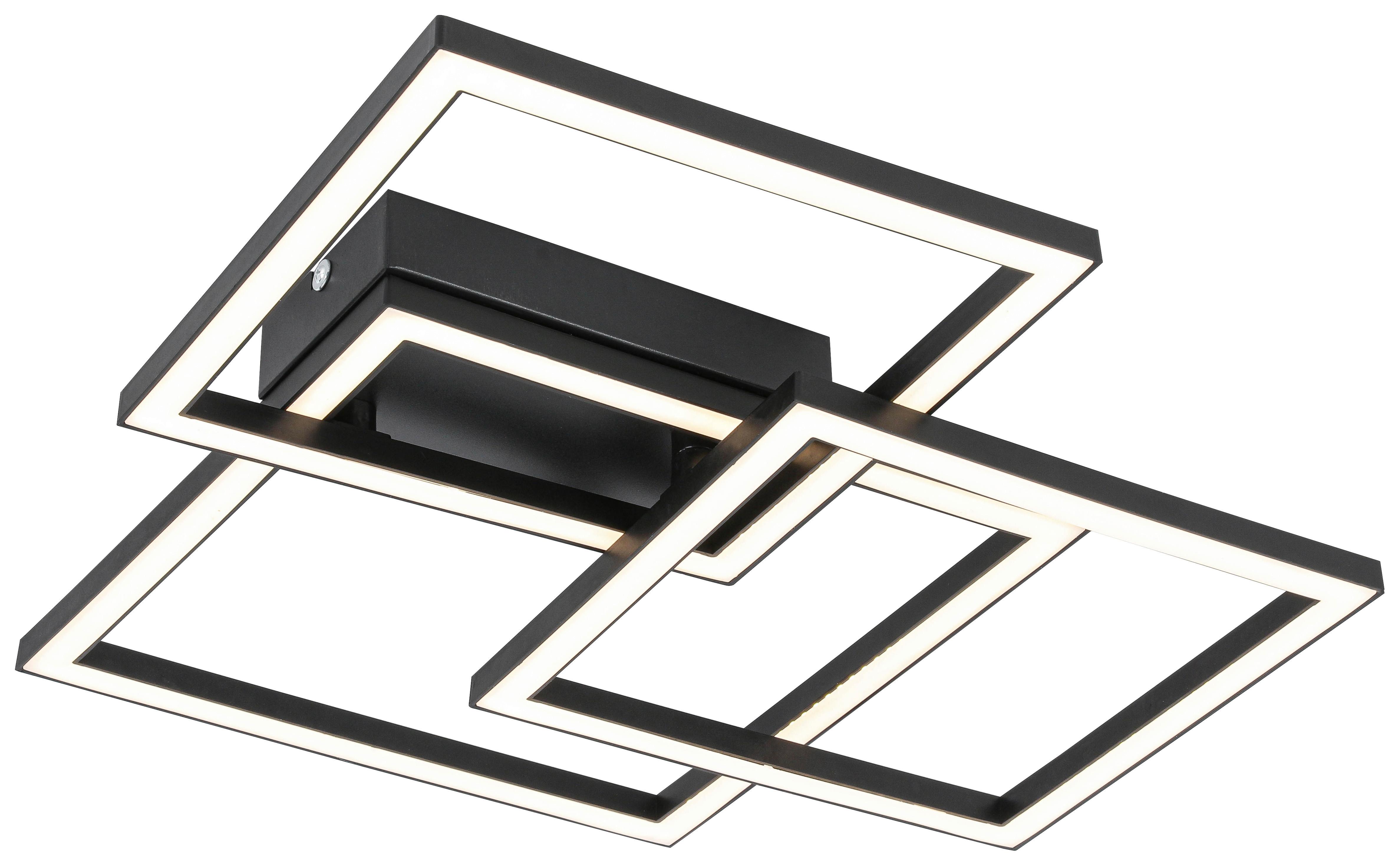Plafonieră cu LED Timre - negru, Modern, plastic/metal (45,3/43,5/7,3cm) - Mömax