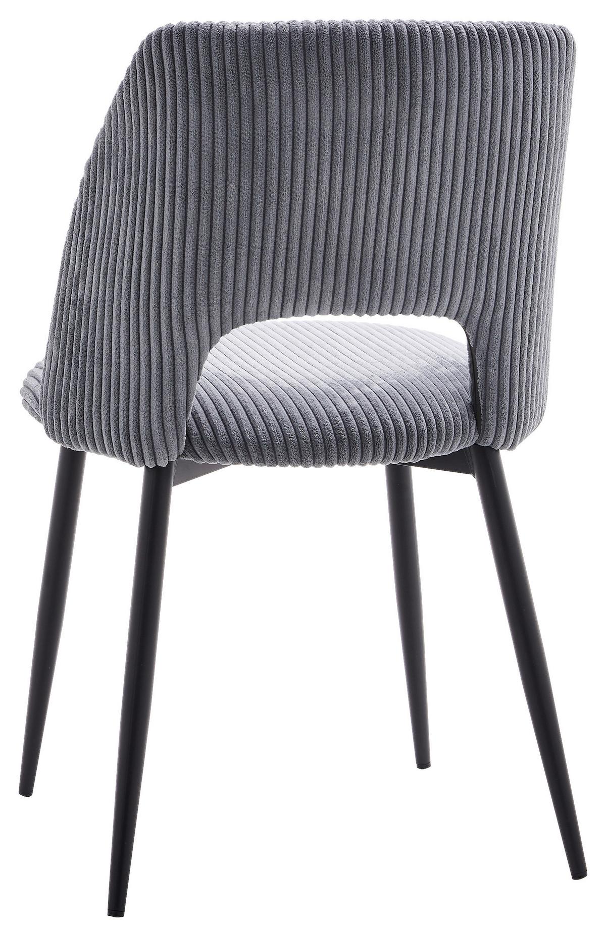 Stuhl Zoe Grau - Schwarz/Grau, LIFESTYLE, Textil/Metall (51/82/57cm) - Mömax