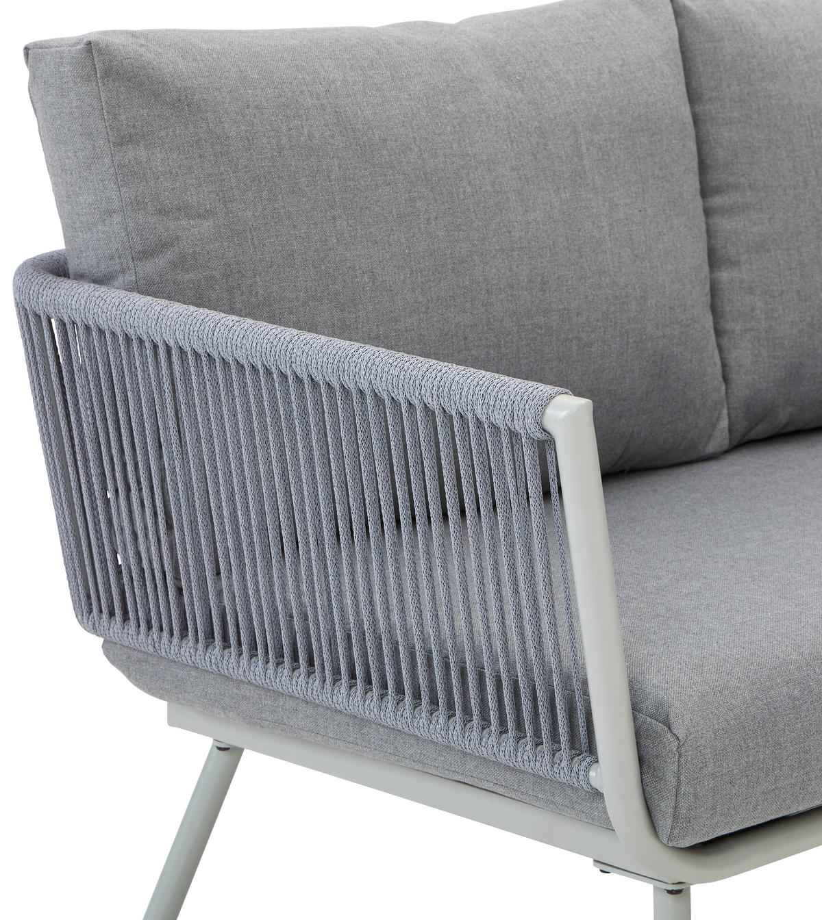 KOMPLET STOŁOWY NA TARAS PISA - szary, Modern, tworzywo sztuczne/metal (190/252cm) - Ambia Garden