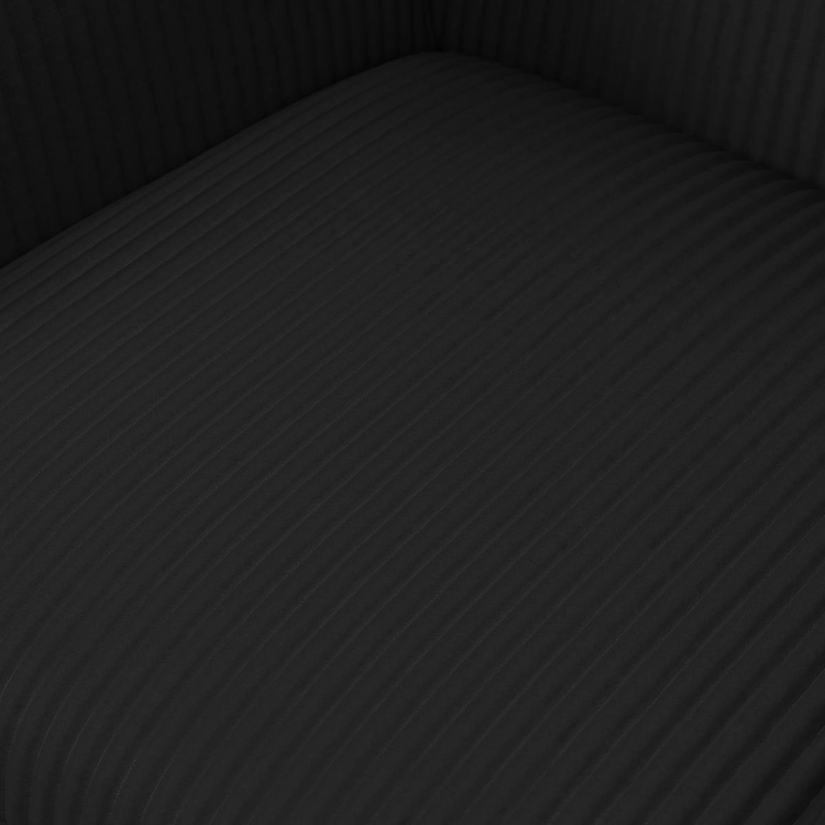 Armlehnstuhl Mairo Schwarz Cord Gepolstert - Buchefarben/Schwarz, MODERN, Holz/Textil (66/62/91cm) - Bessagi Home