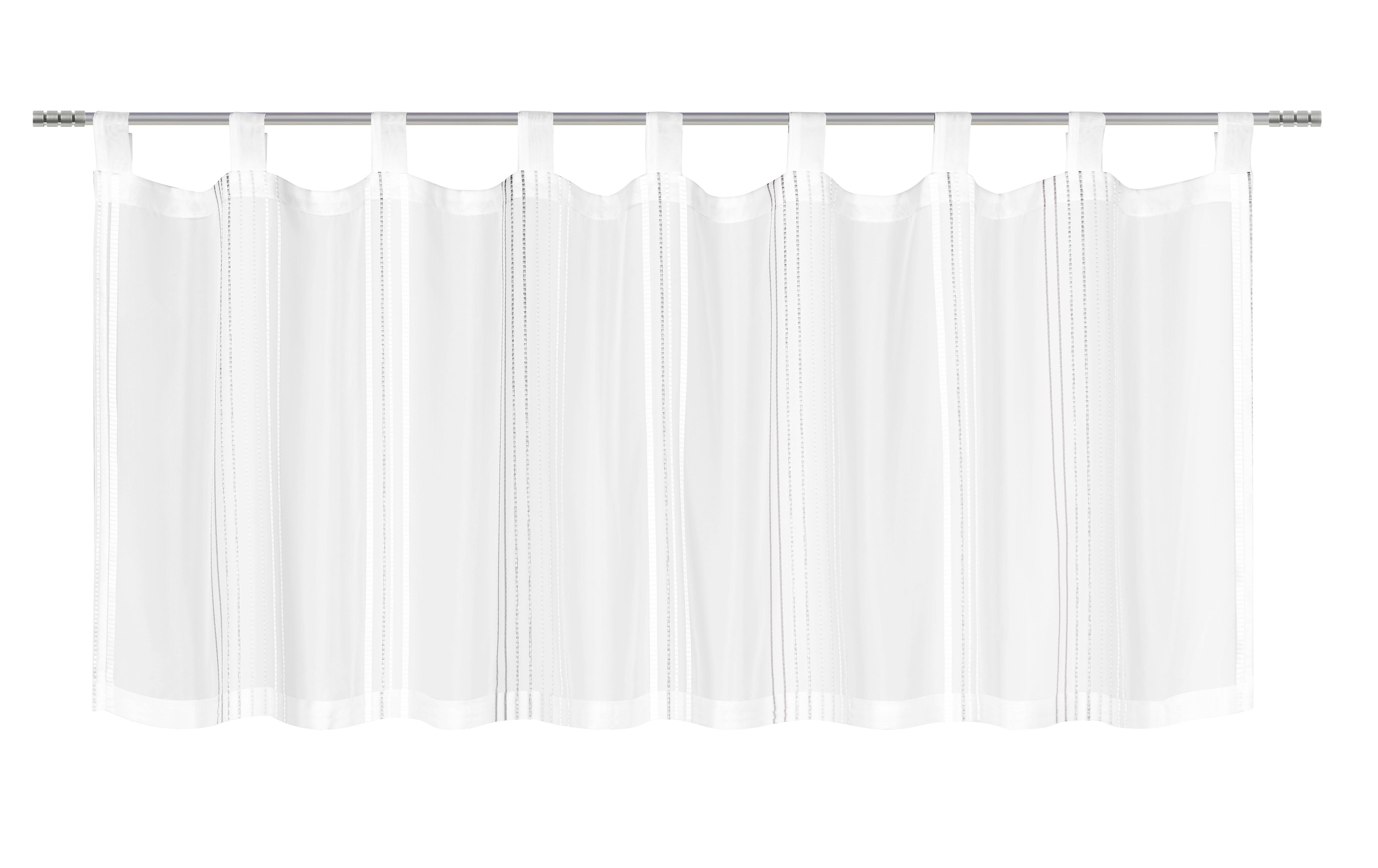 Kratka Zavjesa Louis - bijela/siva, Konventionell, tekstil (50/145cm) - Modern Living