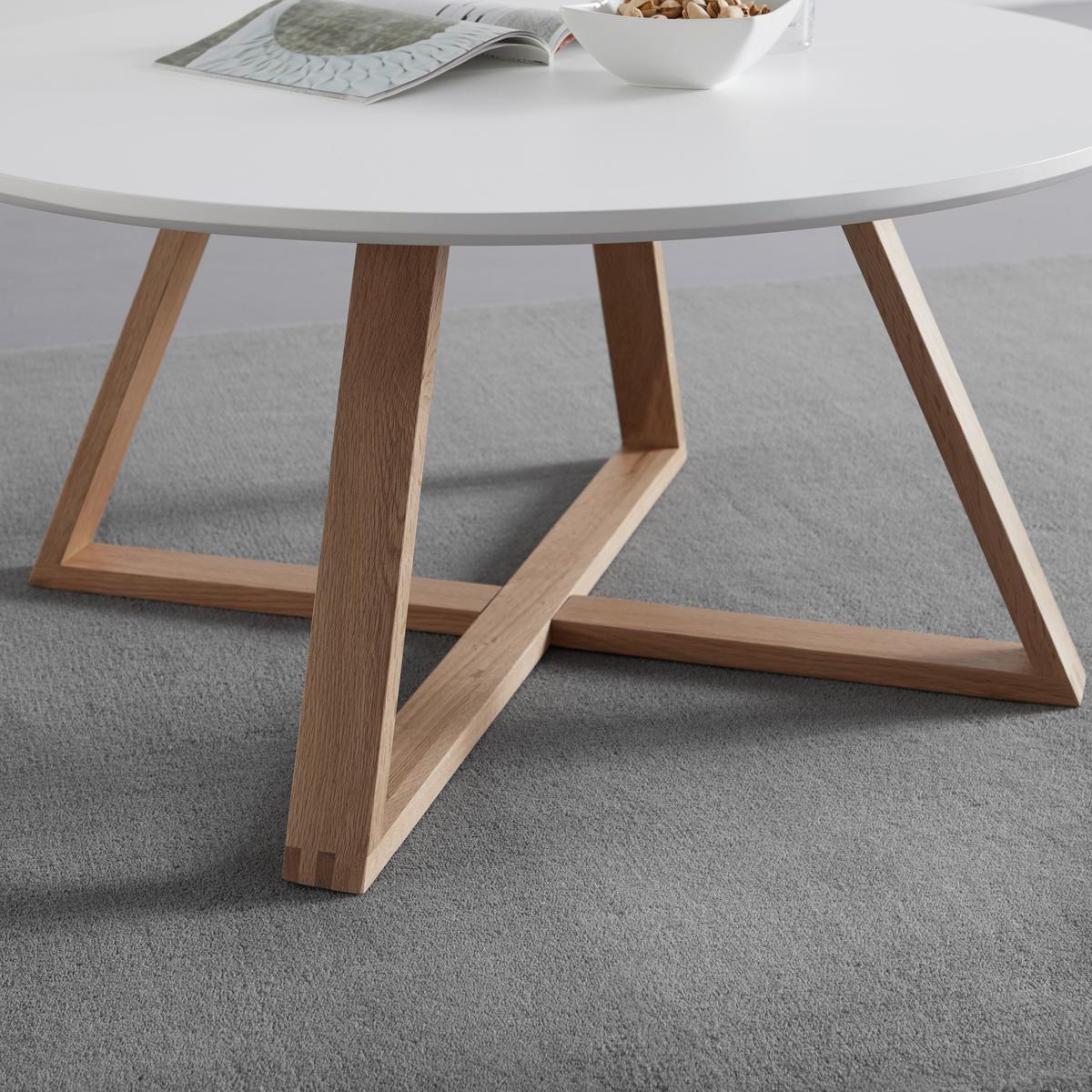 Măsuță de cafea MATTIA - alb/culoare lemn stejar, Modern, lemn/material pe bază de lemn (80/39cm) - Modern Living