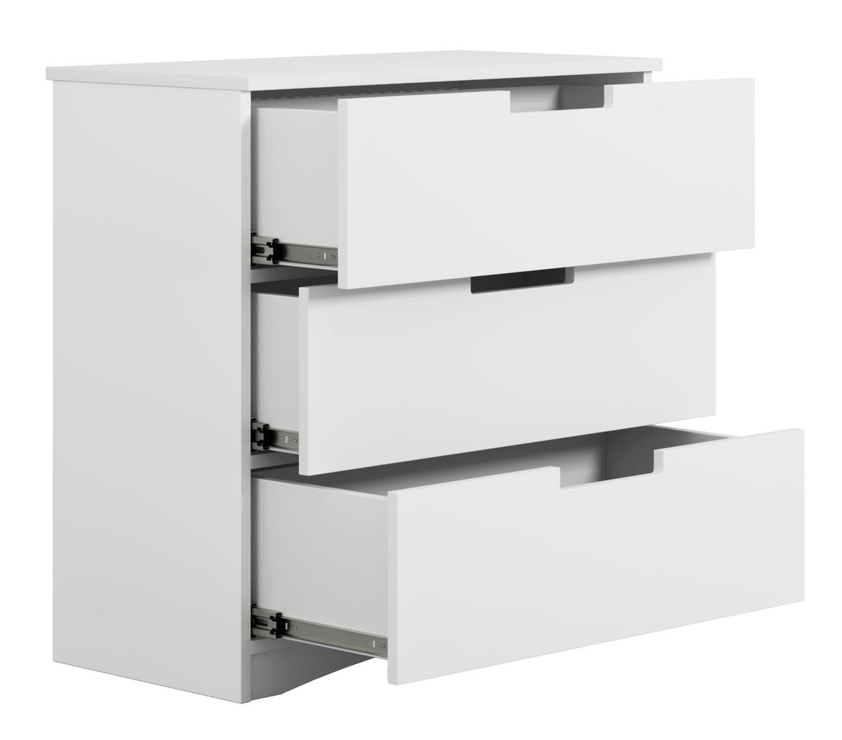 Komoda Classic, Bela - bela, Moderno, leseni material (80/81/41cm) - MID.YOU