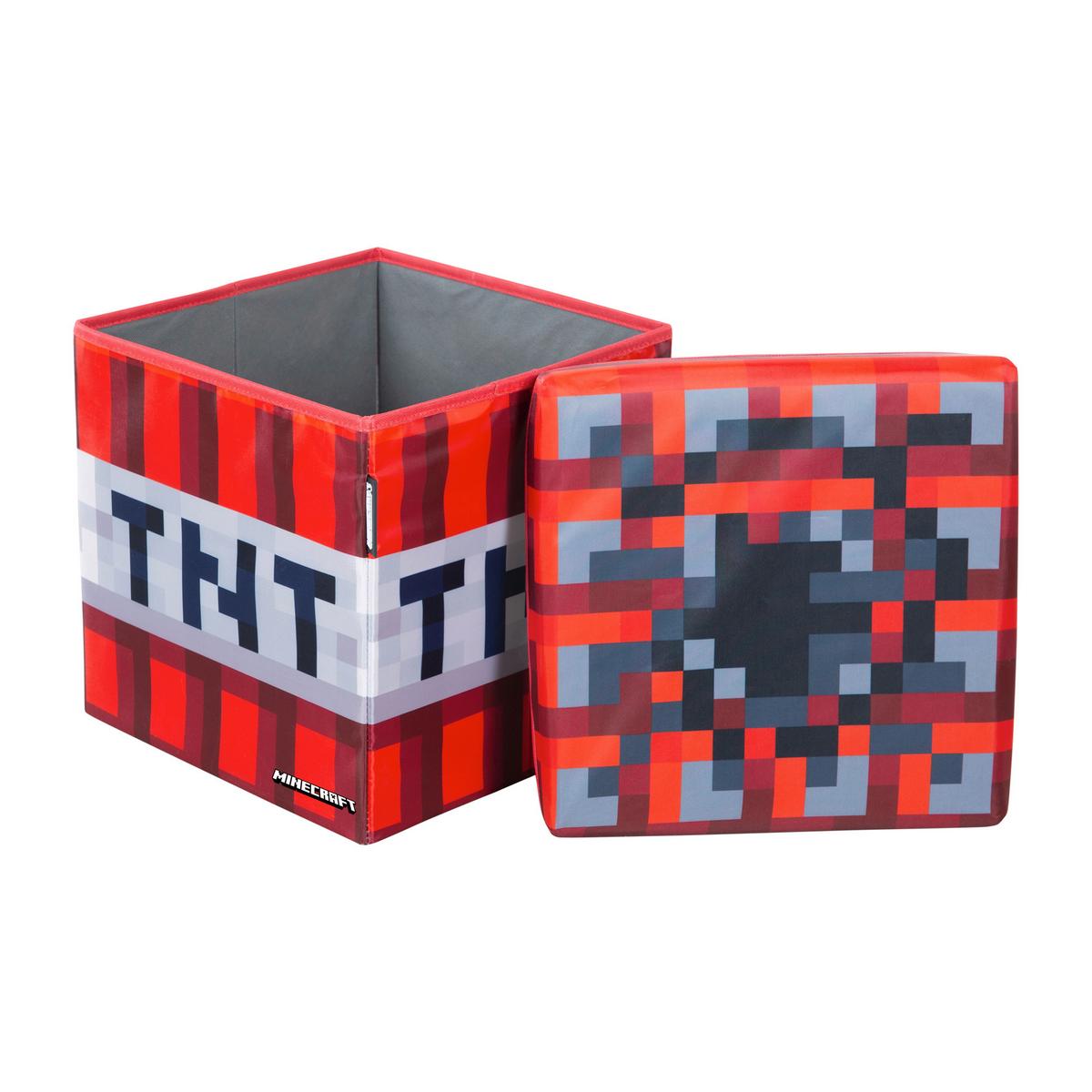 Zaboj Za Sedenje Minecraft, Rdeča - rdeča/siva, Moderno, karton/tekstil (30/30/30cm) - Minecraft